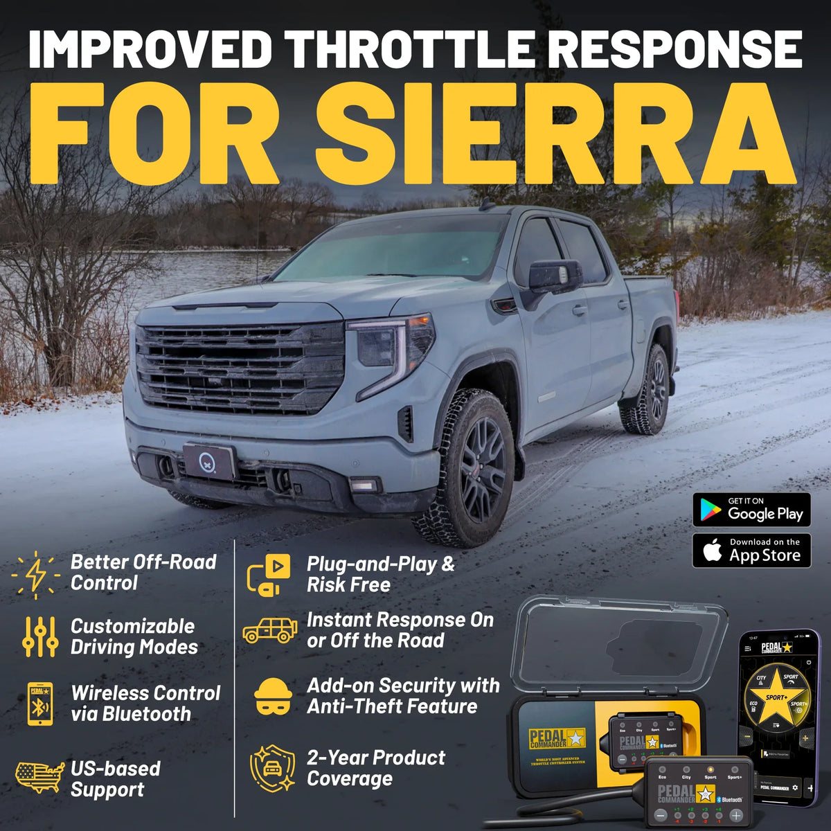 Pedal Commander throttle response controller for GMC Sierra 1500