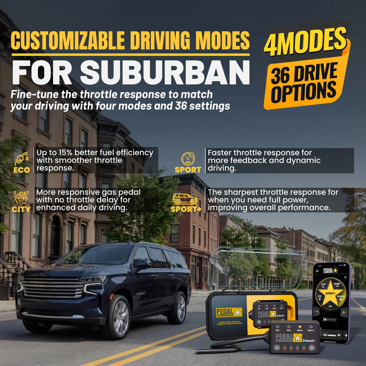 Pedal Commander throttle response controller for Chevrolet Suburban