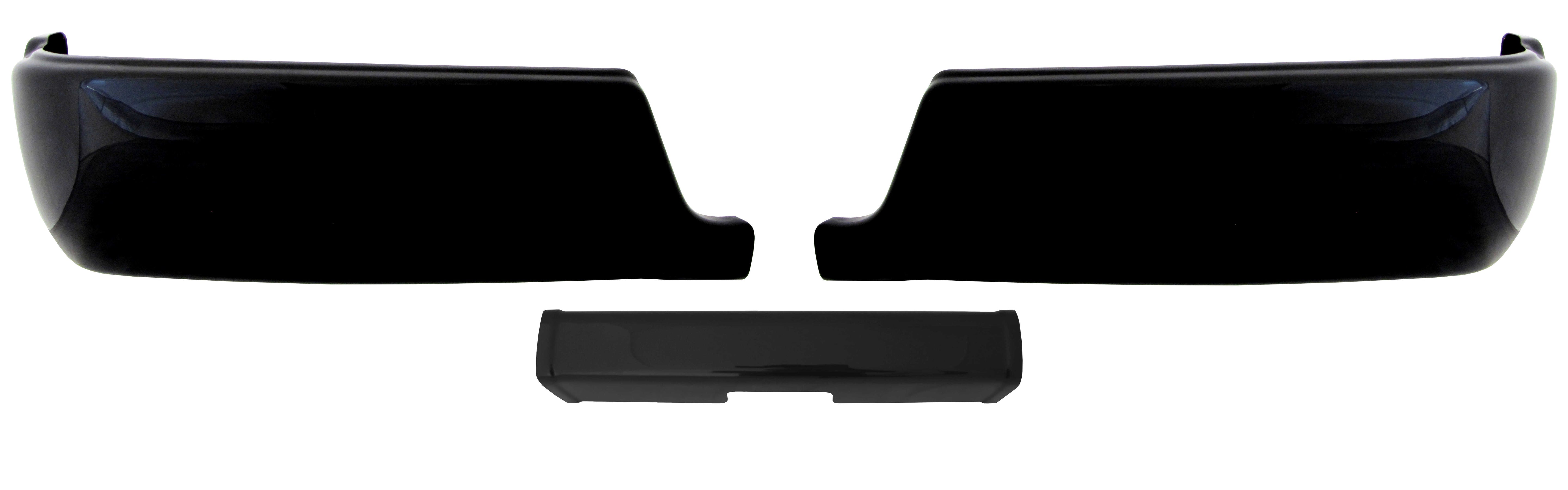 Gloss Black 2009-2018 Ram - Rear BUMPERSHELLZ™ - Chrome Delete Truck Bumper Caps Chrome Delete Kit, No reverse sensors, , no parking sensor cut outs