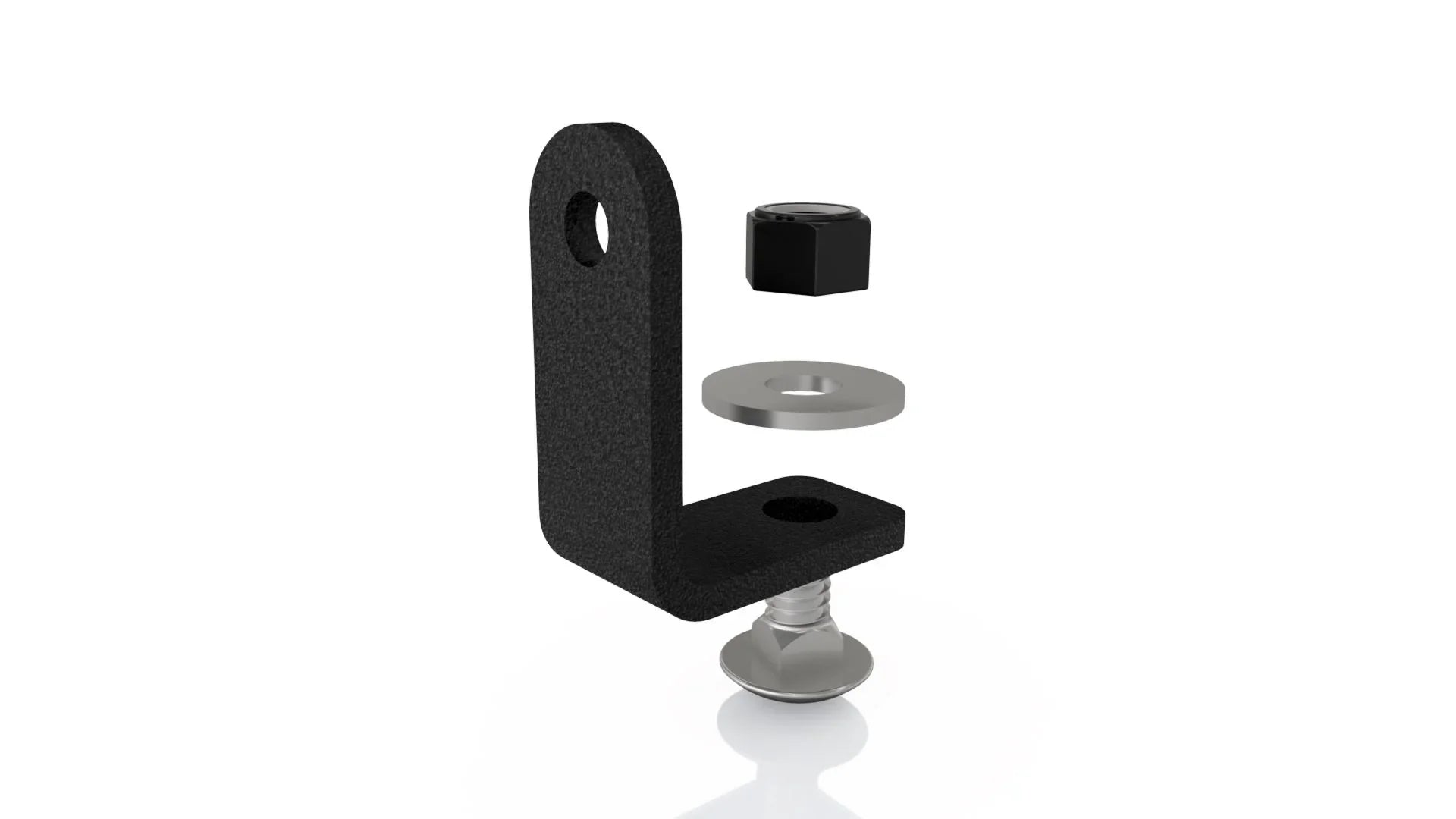 Overland accessory mounting bracket kit with bolt, nut, and washer for off-road vehicles