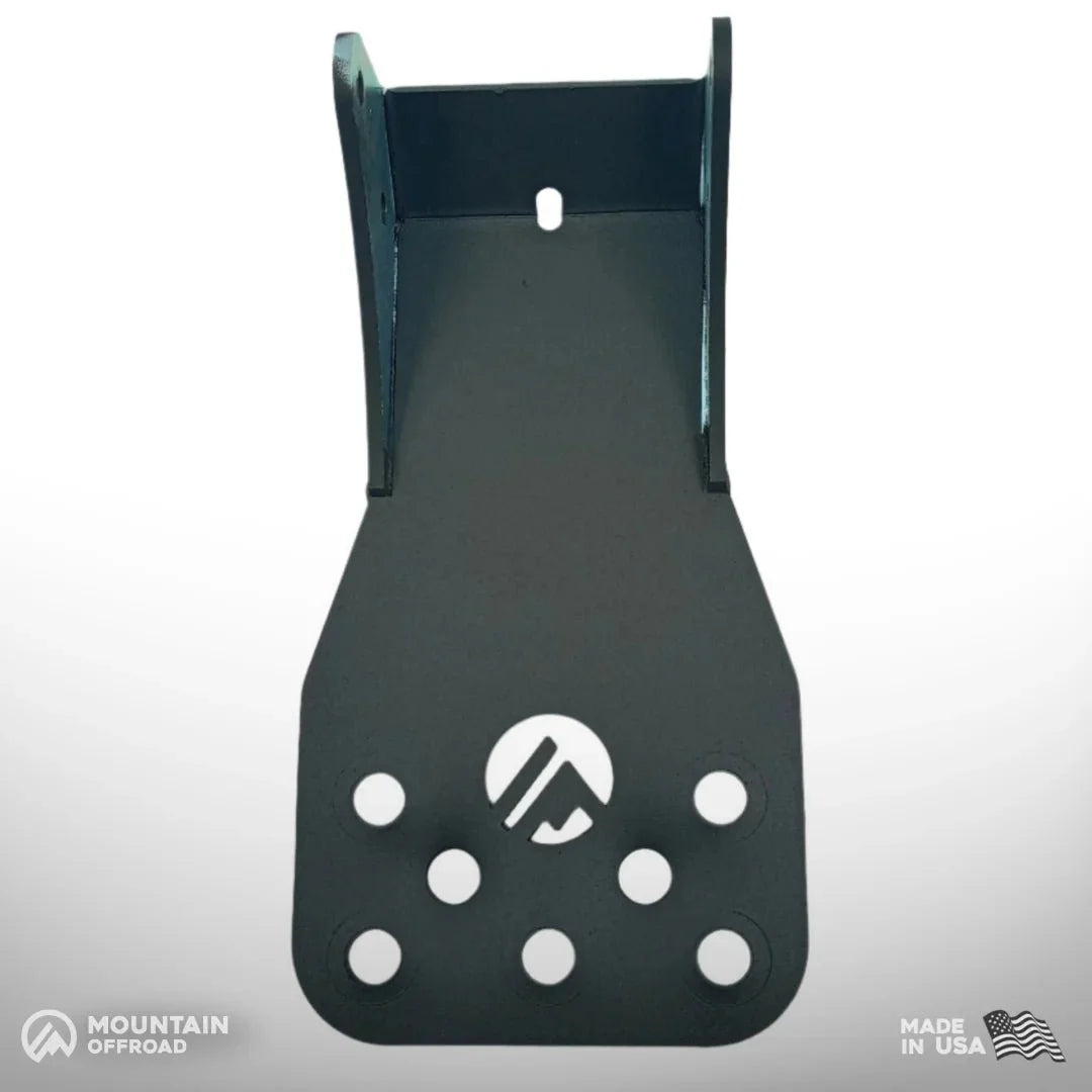 Powder coated metal step bracket for Jeep Gladiator JT, off-road accessory with logo cutout