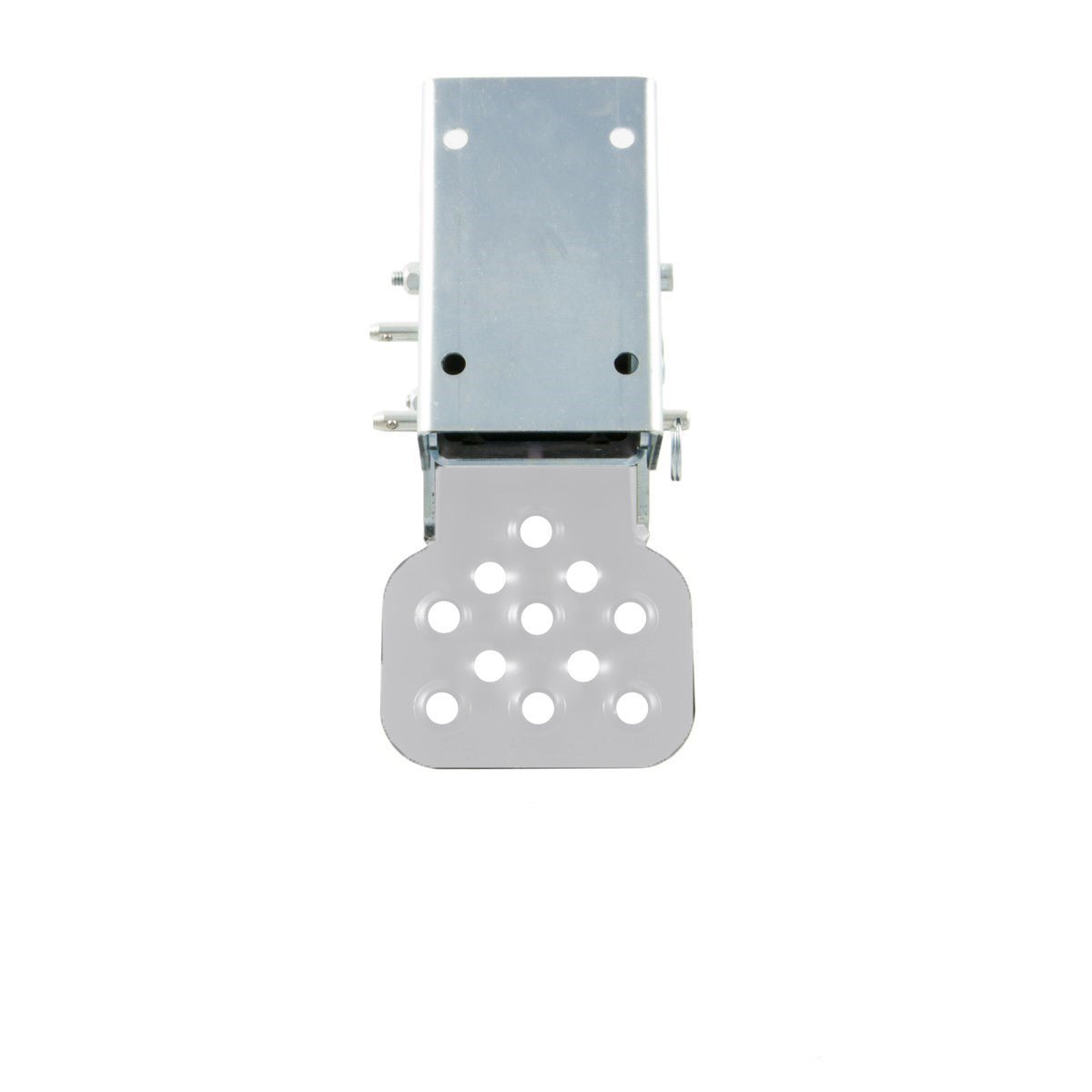 Powder coated metal step accessory for Jeep Wrangler YJ 1987-1995, mounting bolts visible