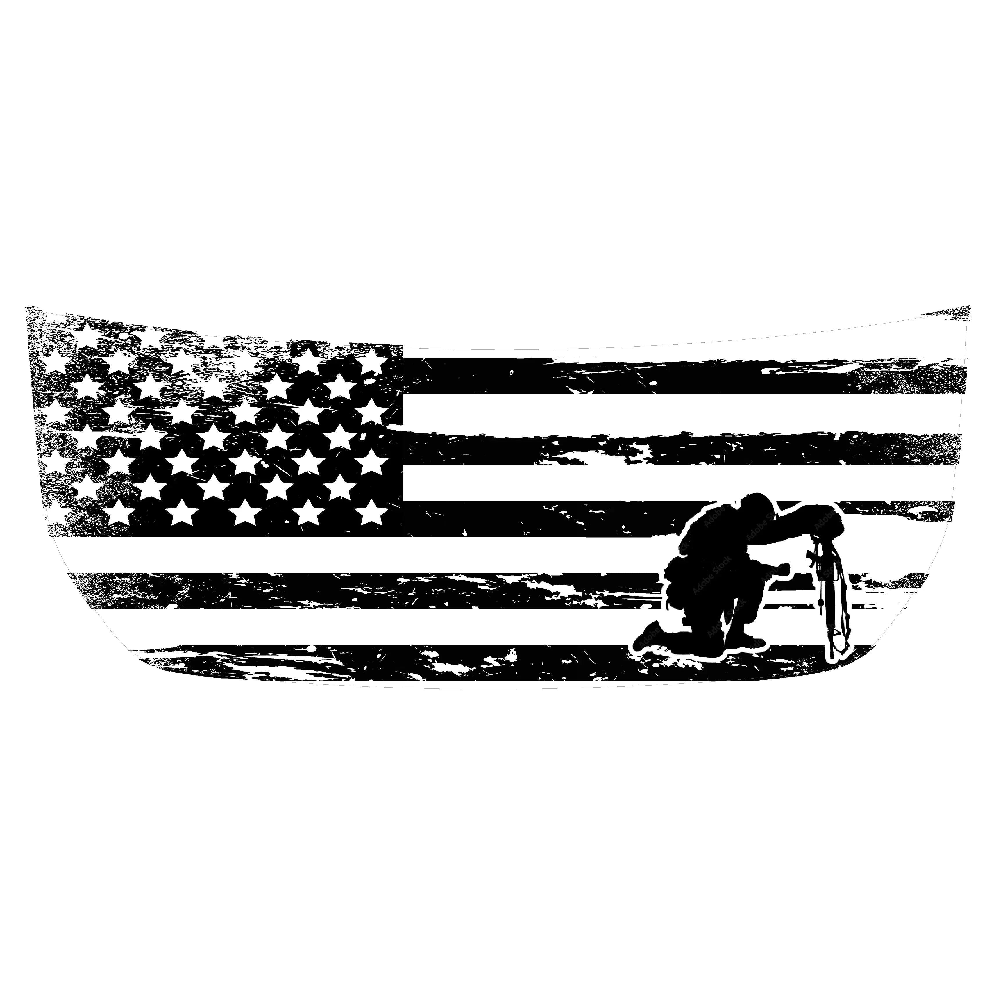 Stealth Clear American Flag Hood Overlay - 2021+ Bronco