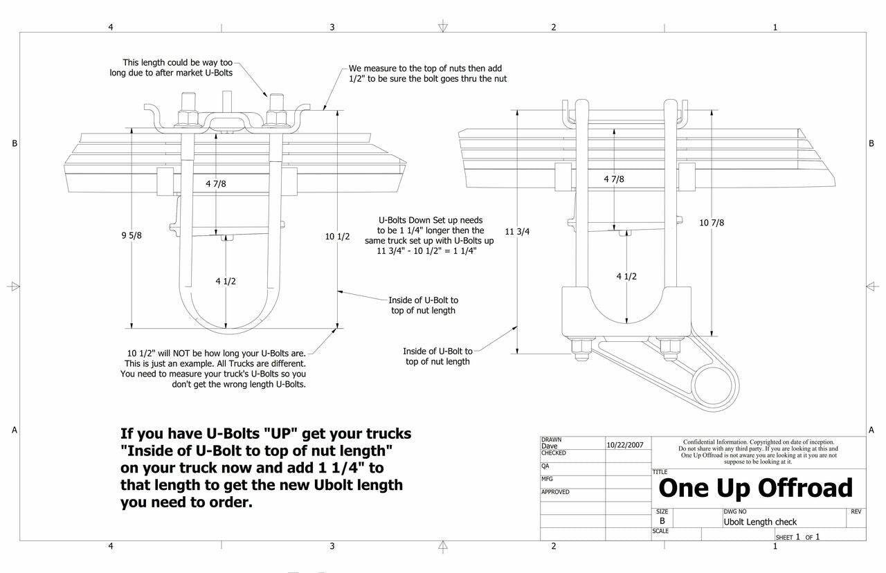 Under Axle Bar Mount, 3 1/2in & 4in Axle, U-Bolts Down