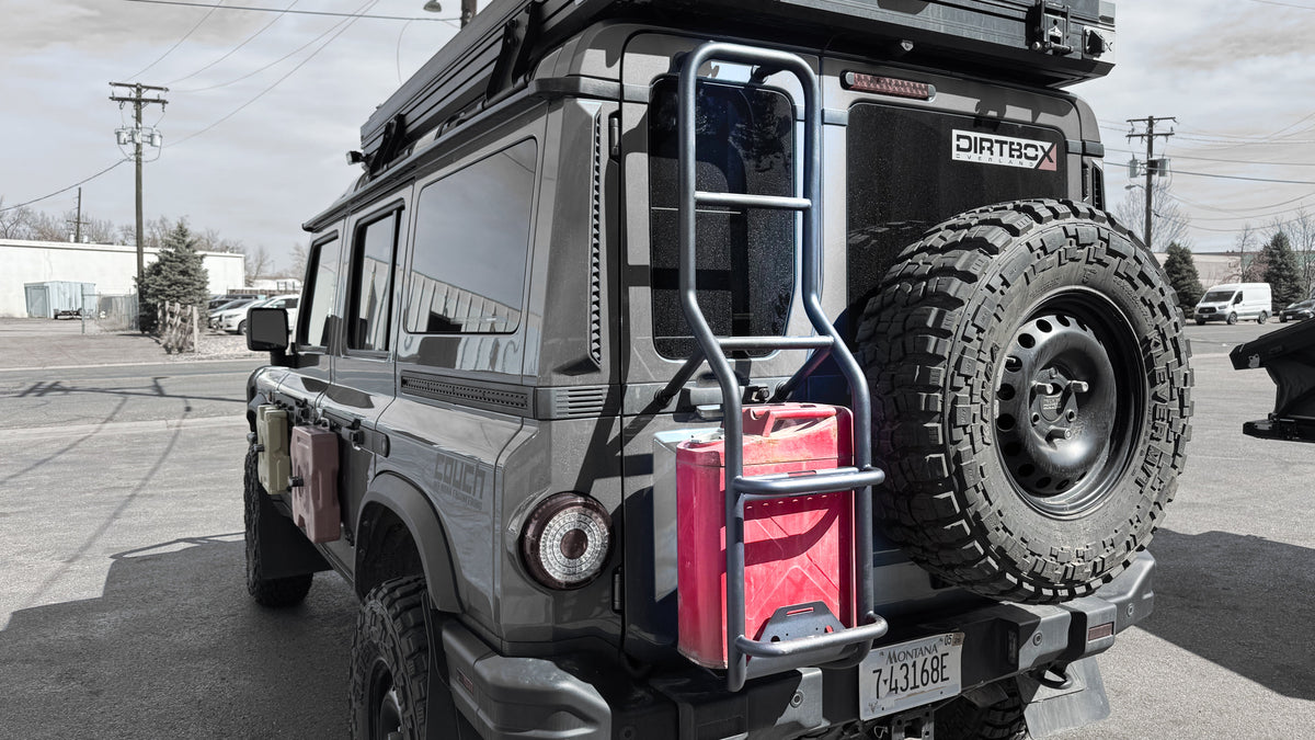 Dirtbox rear ladder with jerry can holder for INEOS Grenadier