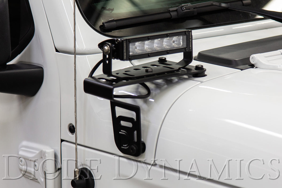 Diode Dynamics Cowl Mount LED Brackets for 2020-2026 Jeep Gladiator