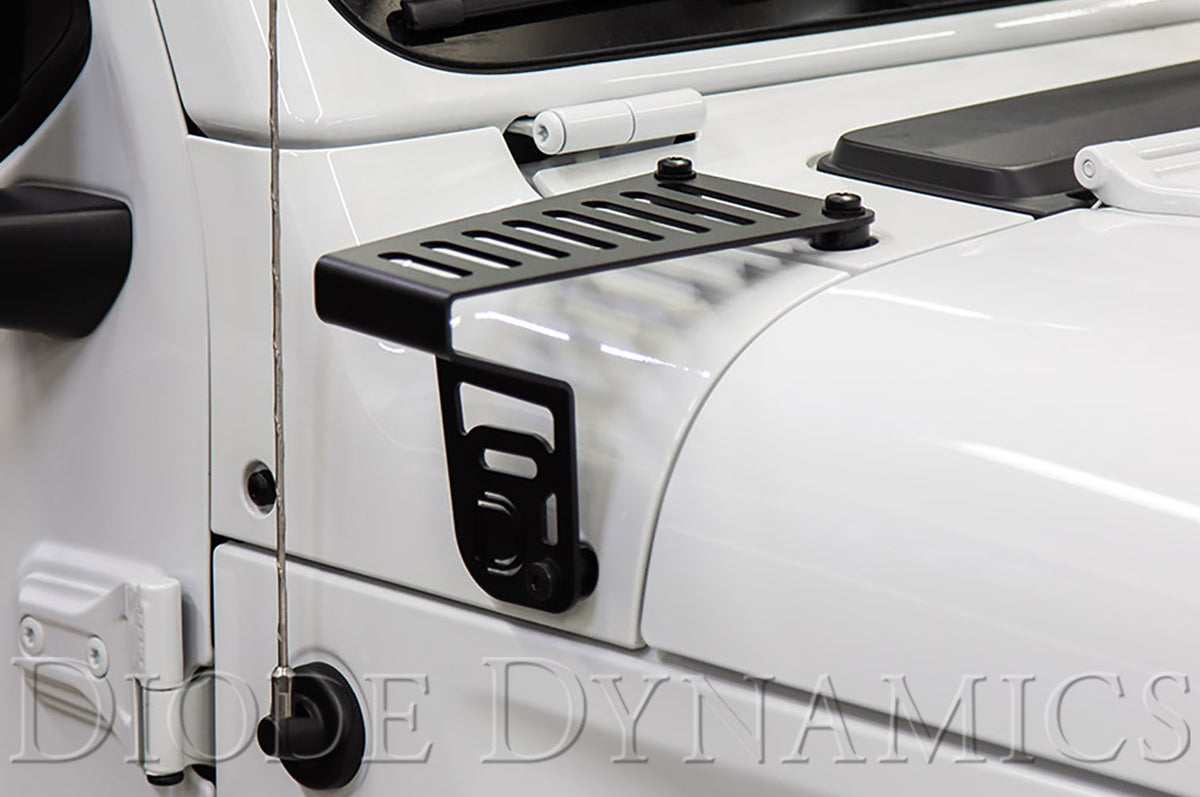 Diode Dynamics Cowl Mount LED Brackets for 2020-2026 Jeep Gladiator