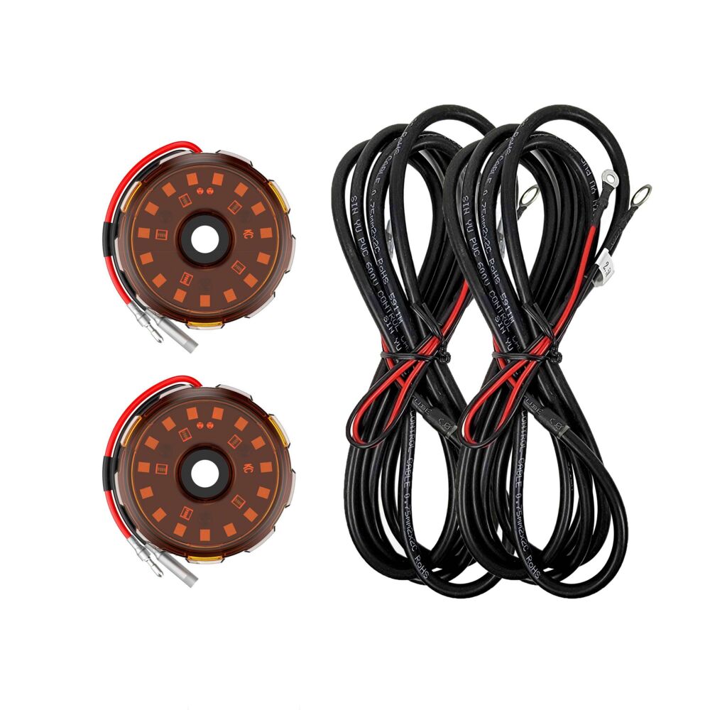 KC HiLiTES Two-Light Add-On Cyclone V2 Kit - Amber - 2.5 Meters Long