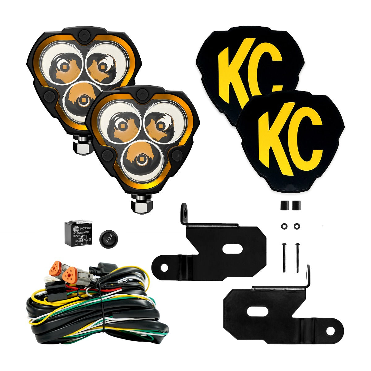 KC HiLiTES A-Pillar / Ditch / Cowl Light Kit for Jeep Wrangler JL / 4xe & Gladiator JT