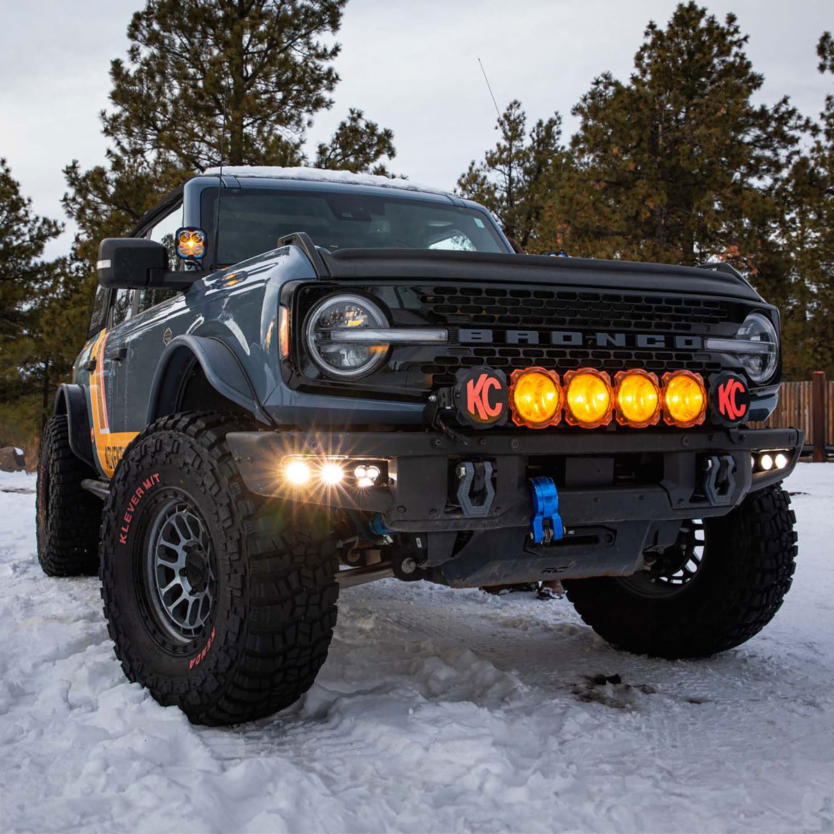 KC HiLiTES Gravity LED Front Bumper Light Bar Kit for Ford Bronco