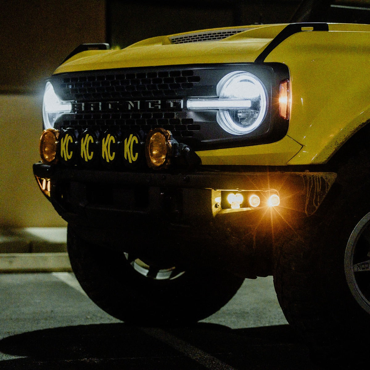 KC HiLiTES Gravity LED Front Bumper Light Bar Kit for Ford Bronco
