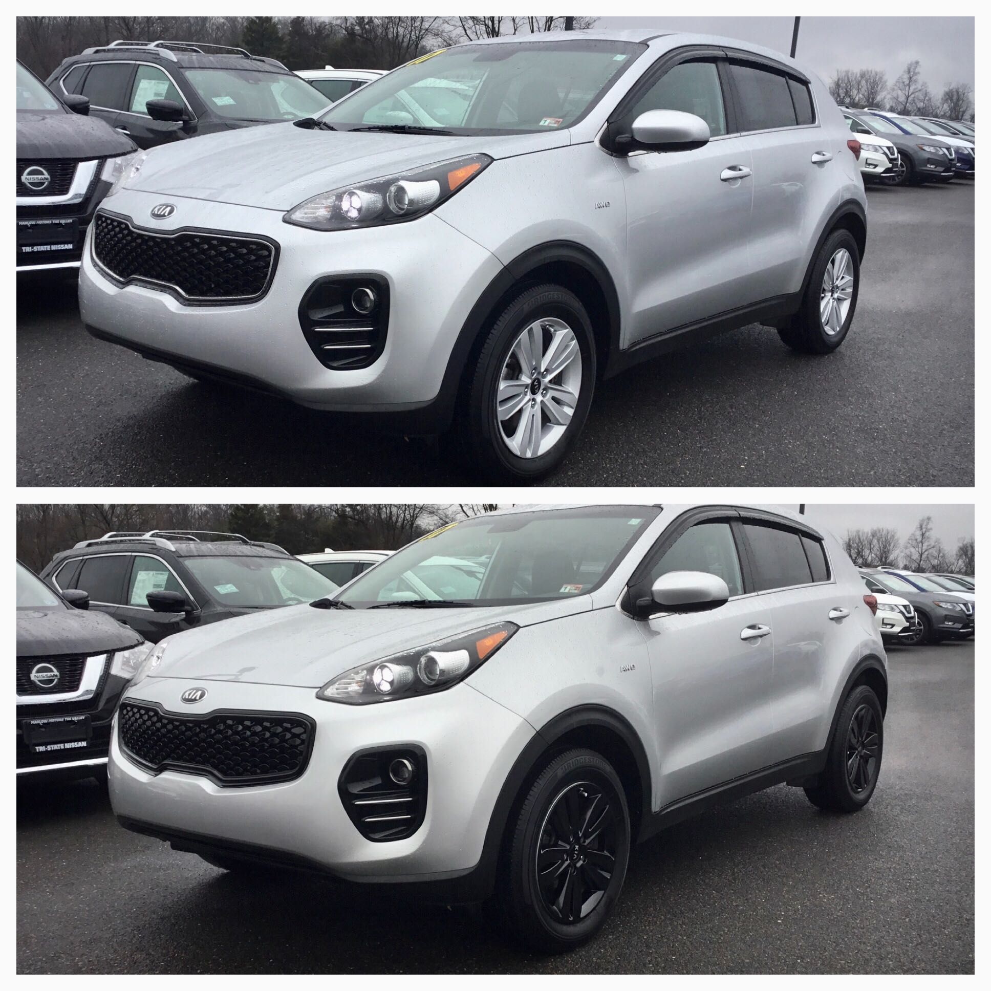 ABS6418BLK 16-19 Kia Sportage LX 1 PC Gloss Black Tape-on Grille Overlay
