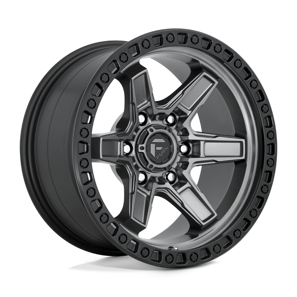 Fuel Kicker D698 Matte Gun Metal Black Bead Ring wheel, universal fit