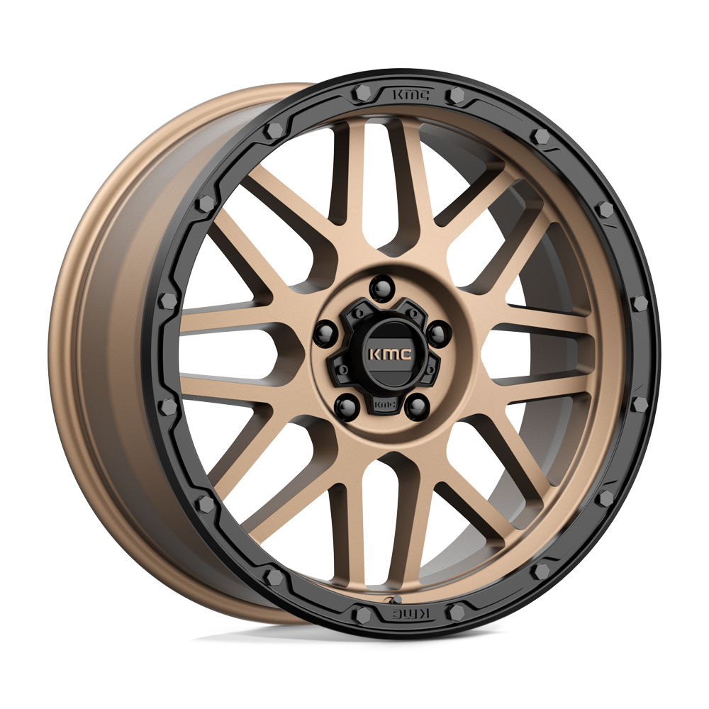KMC KM535 Grenade Off-Road wheel in Matte Bronze with M-Black Lip, universal fit