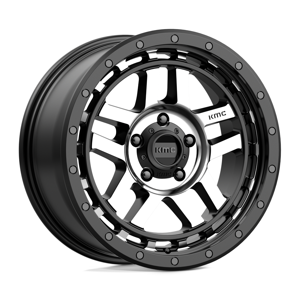 KMC Recon wheel in Satin Black Machined, universal fit