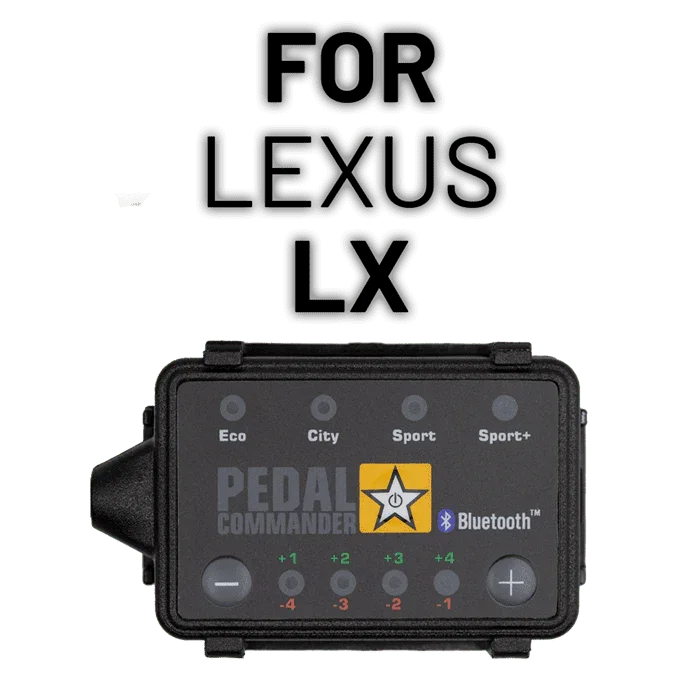 Pedal Commander throttle response controller for Lexus LX, eco, sport, city modes shown