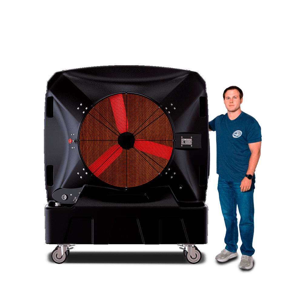 Industrial Evaporative Cooler - S&B Medium - Cools 4,000 Sq Ft - 65-Gal Tank - Portable