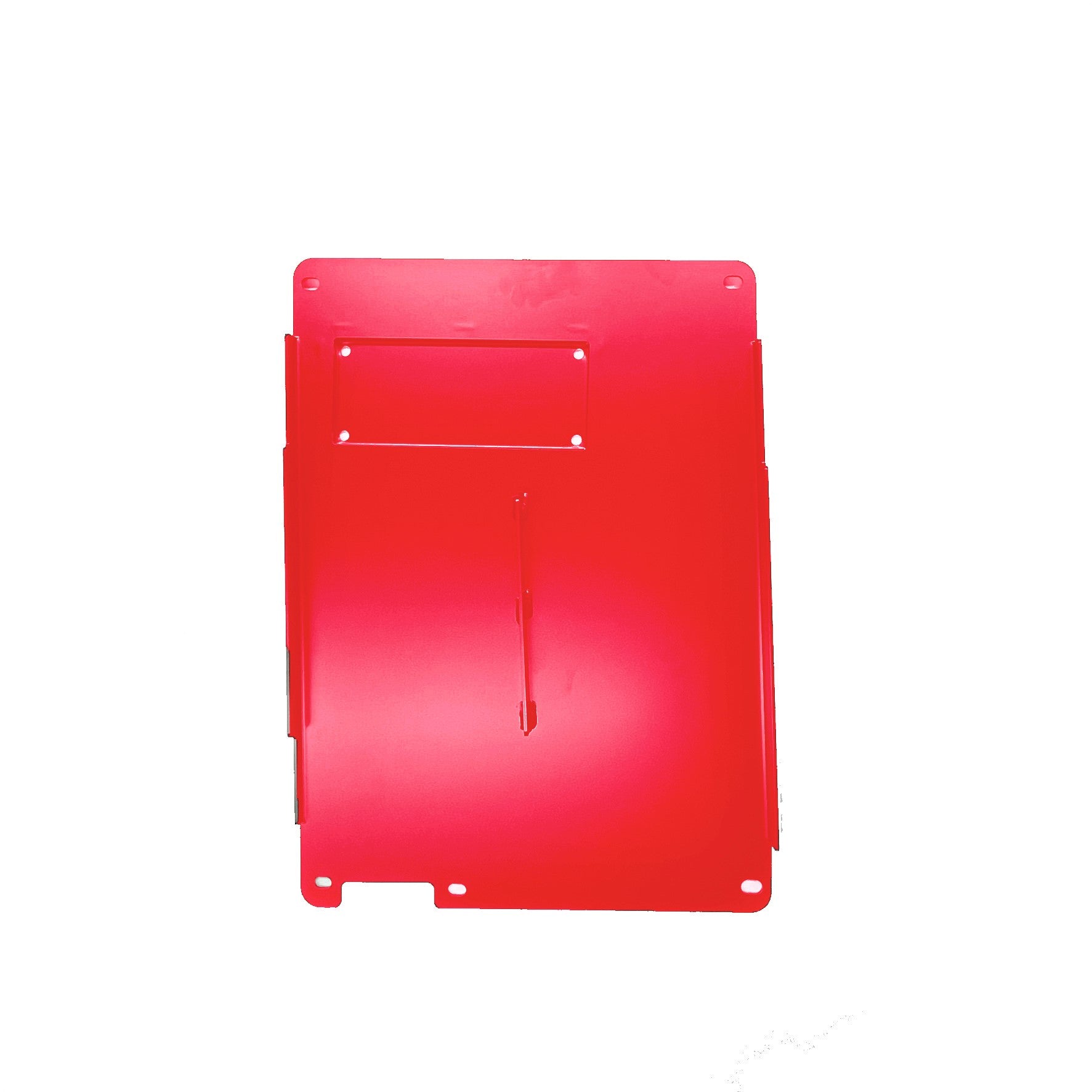 Red aluminum skid plate for Ford Bronco 4-door 2021, shown on white background