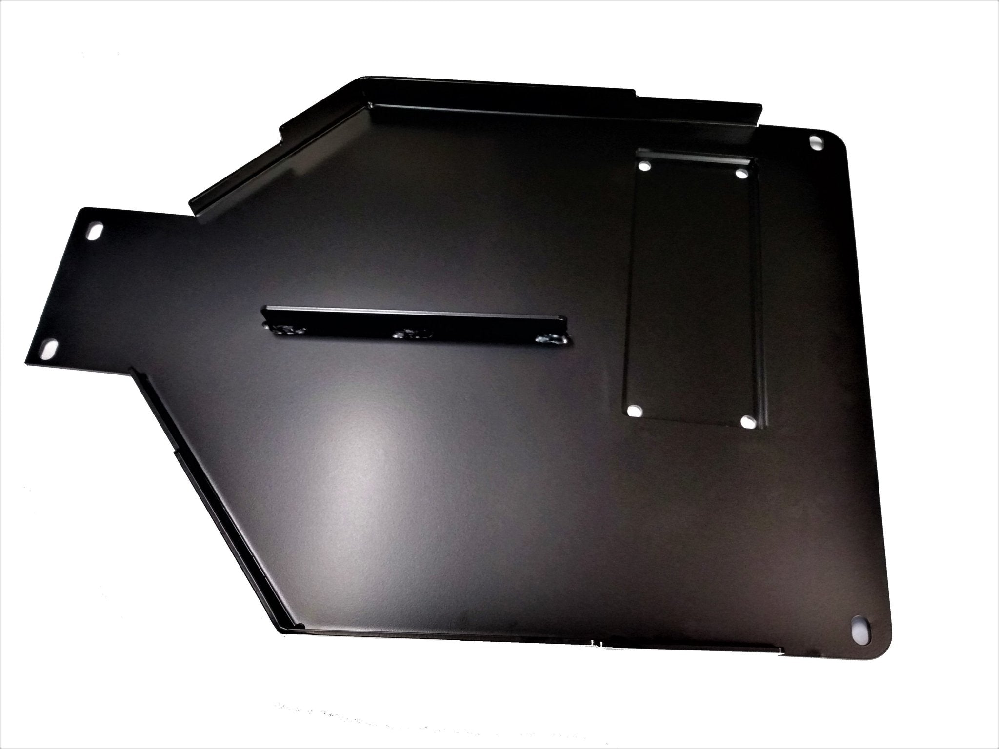 Aluminum middle skid plate for Ford Bronco 4-door 2021, black, flat with mounting holes