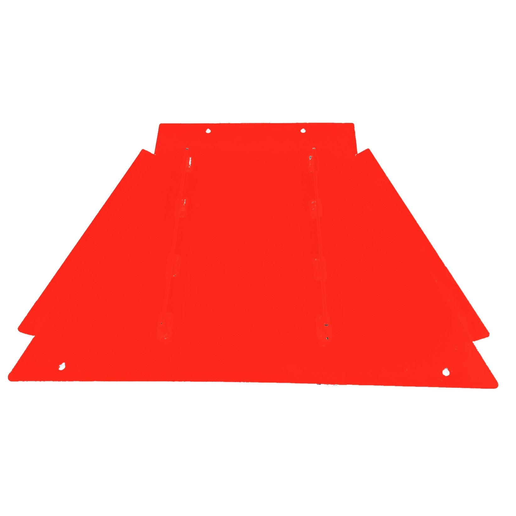 Aluminum transmission skid plate for Toyota Sequoia Gen 2, flat and red, with mounting holes
