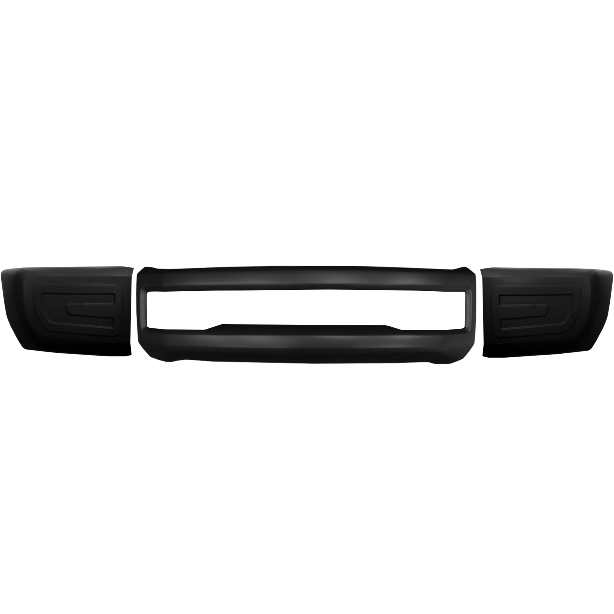 2017-2019 Ford F250 or F350 without foglamp cut-outs Gloss Black Bumper Covers, chrome delete kit