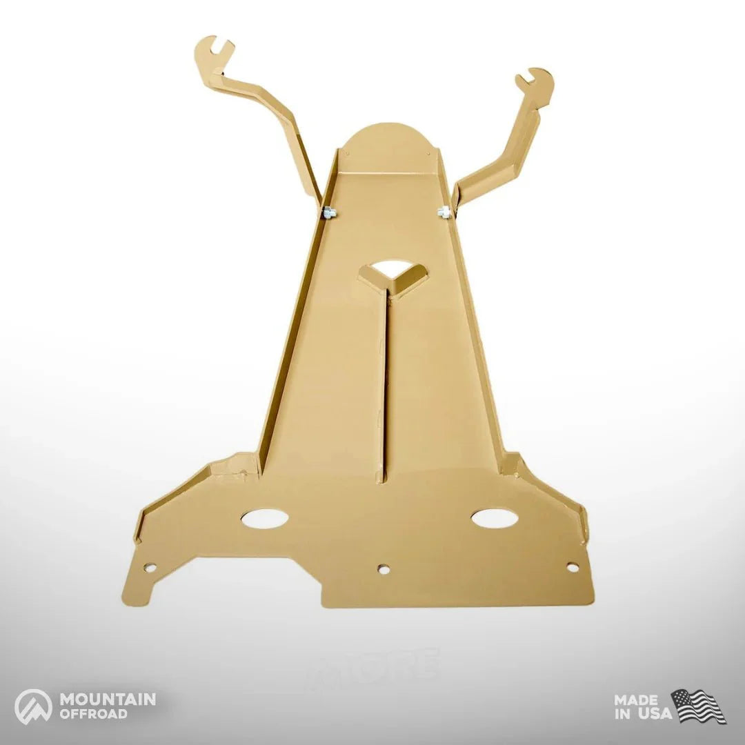 Aluminum skid plate for oil pan and transmission, fits Jeep Wrangler JK 2007-2018.