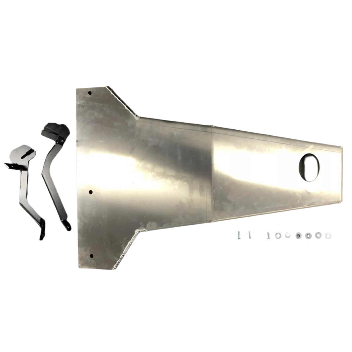 Aluminum oil pan and transmission skid plate with mounting hardware for Jeep Wrangler JL