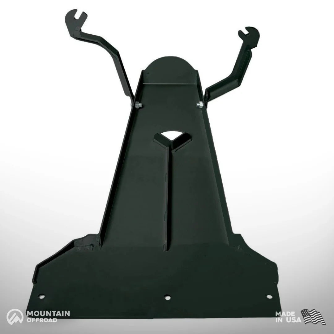 Black steel oil pan and transmission skid plate for Jeep Gladiator JT 2020, off-road accessory
