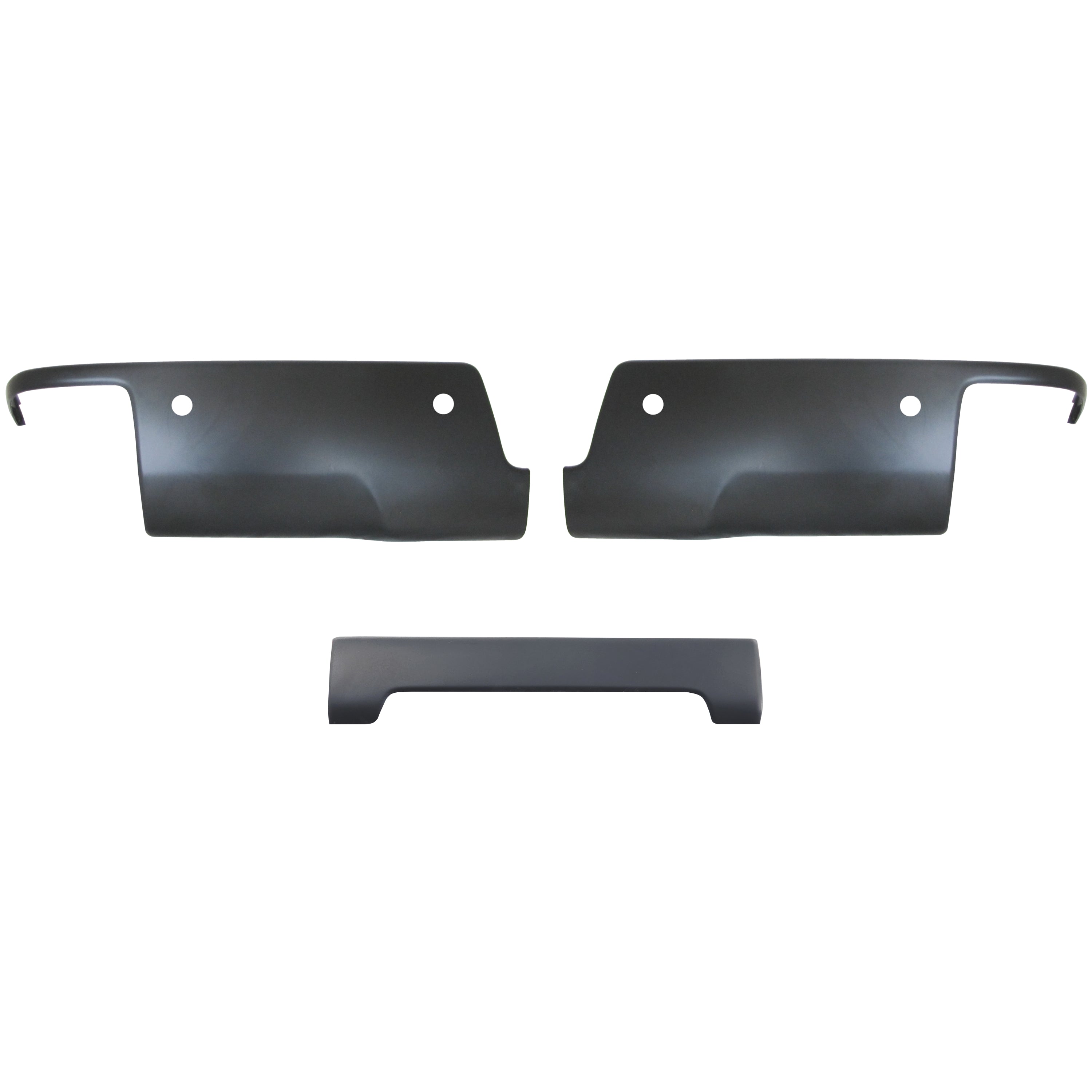 Paintable ABS Chevy Silverado and GMC Sierra Rear Bumper Covers White with parking sensors - chrome delete kit