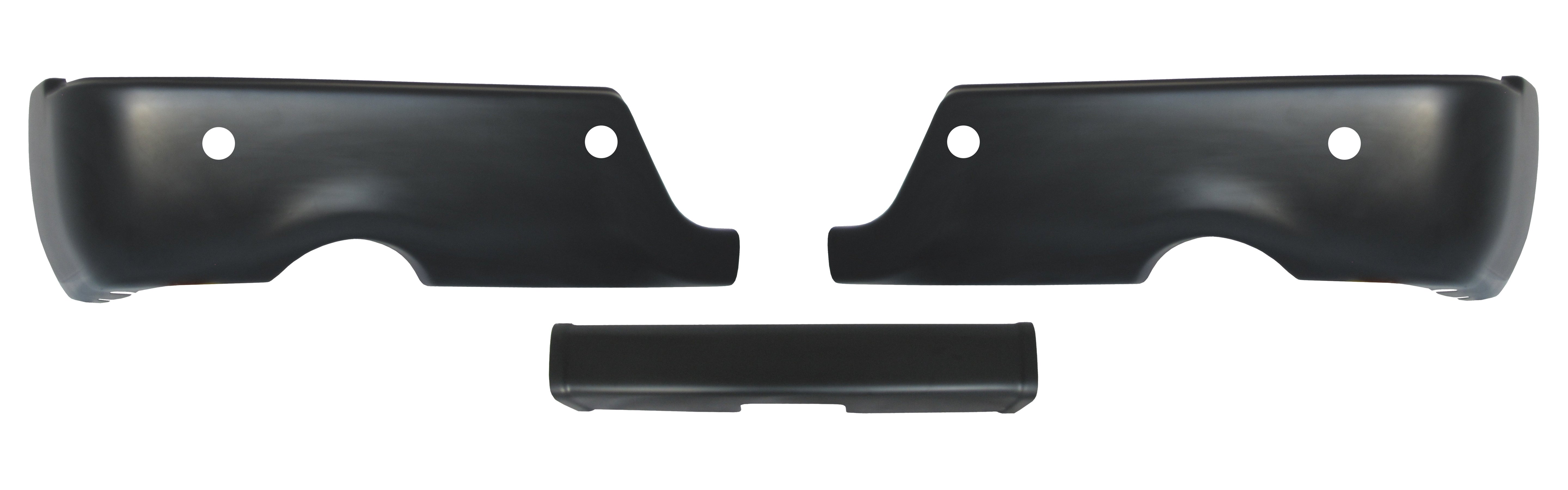 2009-2018 Ram - Rear BUMPERSHELLZ™ - Chrome Delete Truck Bumper Caps Chrome Delete Kit With reverse sensors Paintable ABS (ready for color match paint) dual Exhaust Cut-outs