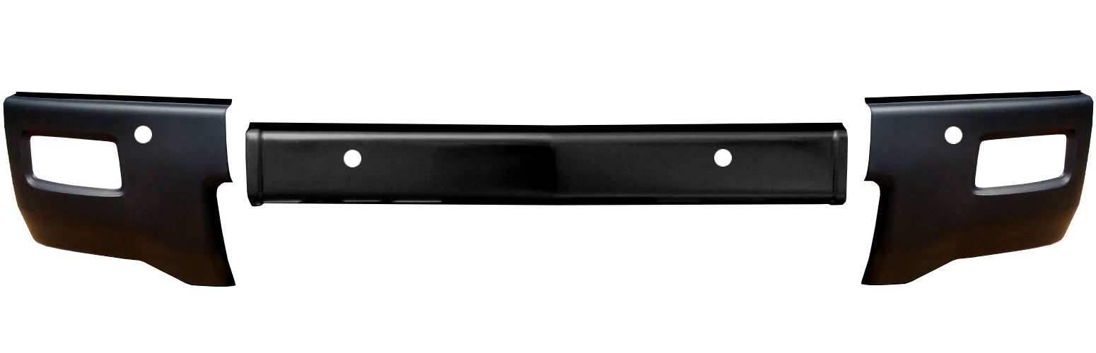 2014-2015 Chevy Silverado 1500 - Front BUMPERSHELLZ™ with fog lamp cut outs and parking sensros, paintable ABS chrome delete kit