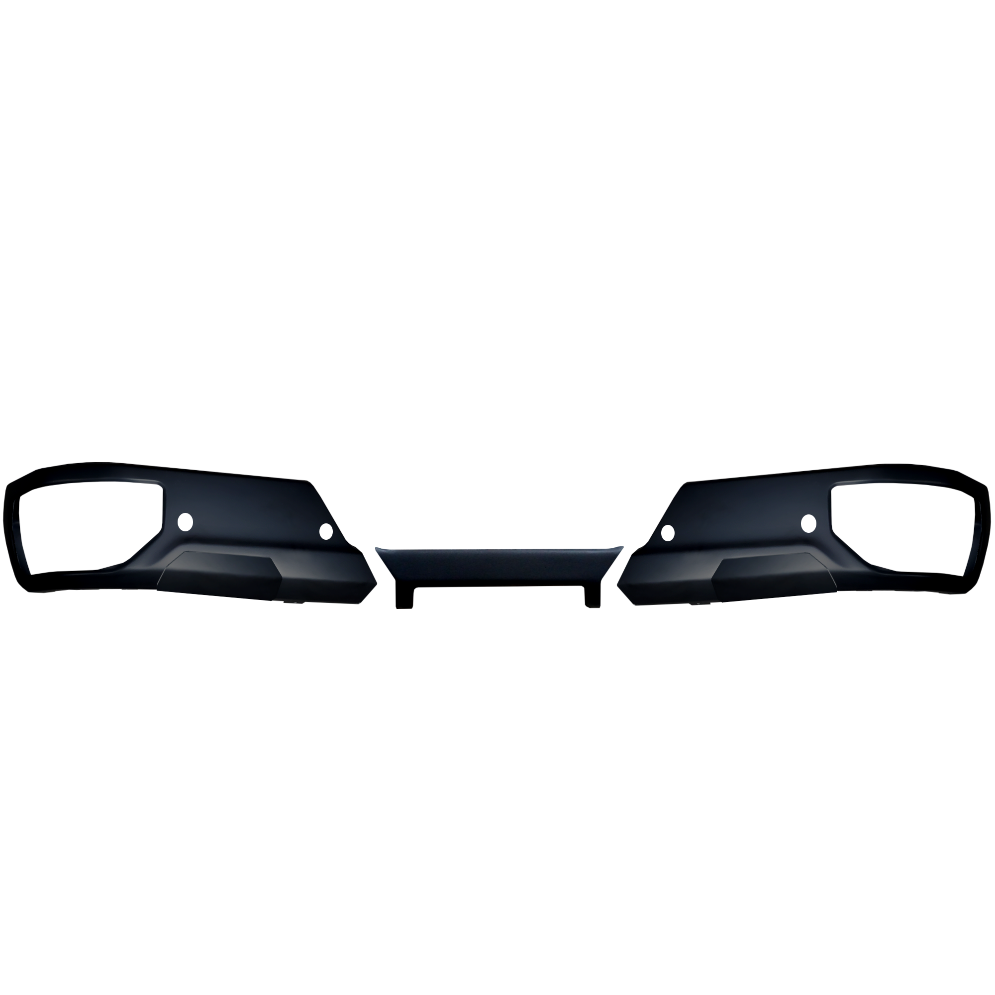 Paintable Rear Bumper Covers with Parking Sensors and no exhaust cut outs for the 2019-2024 Silverado and Sierra, black out kit