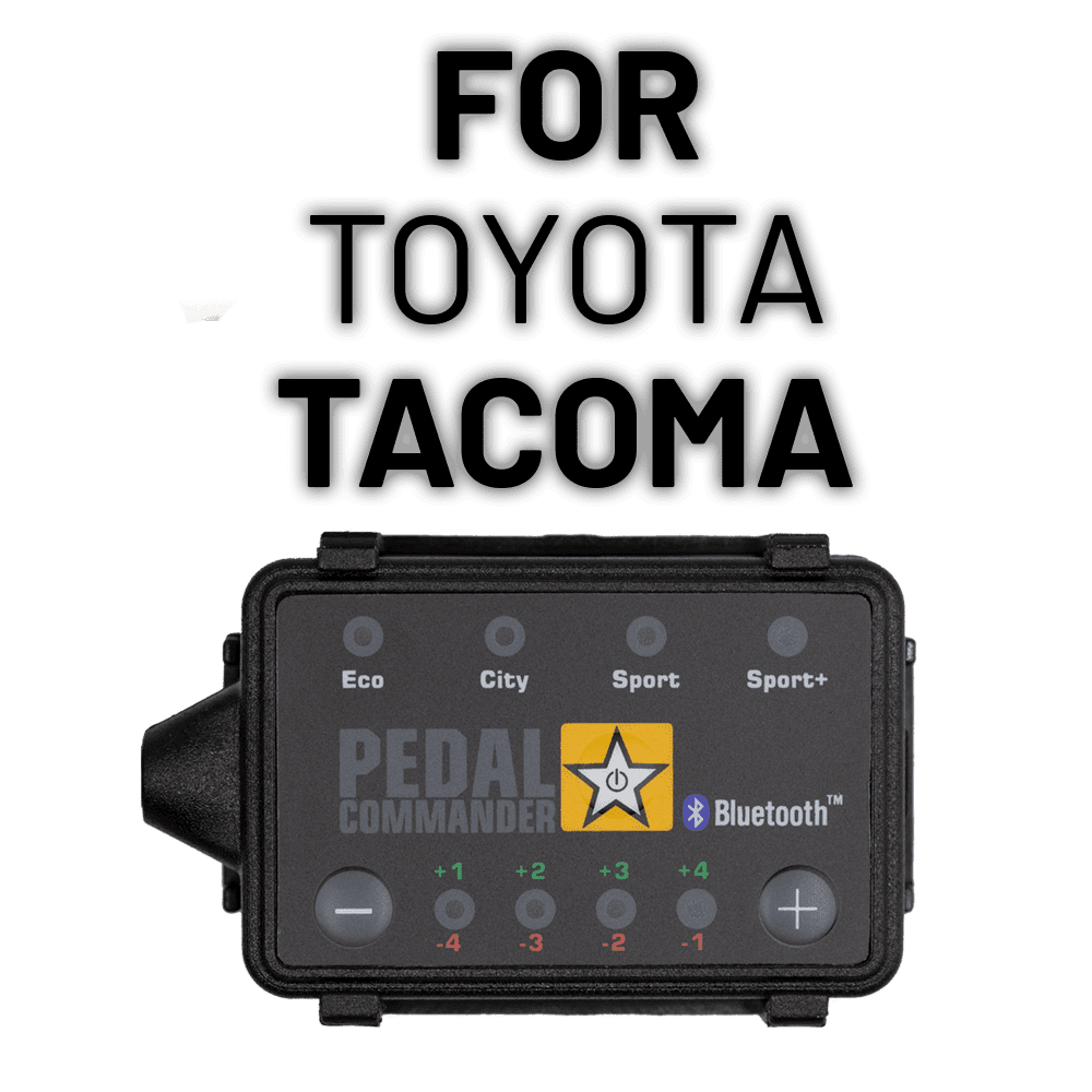 Pedal Commander throttle response controller for Toyota Tacoma, with Eco, City, Sport, Sport+ modes.