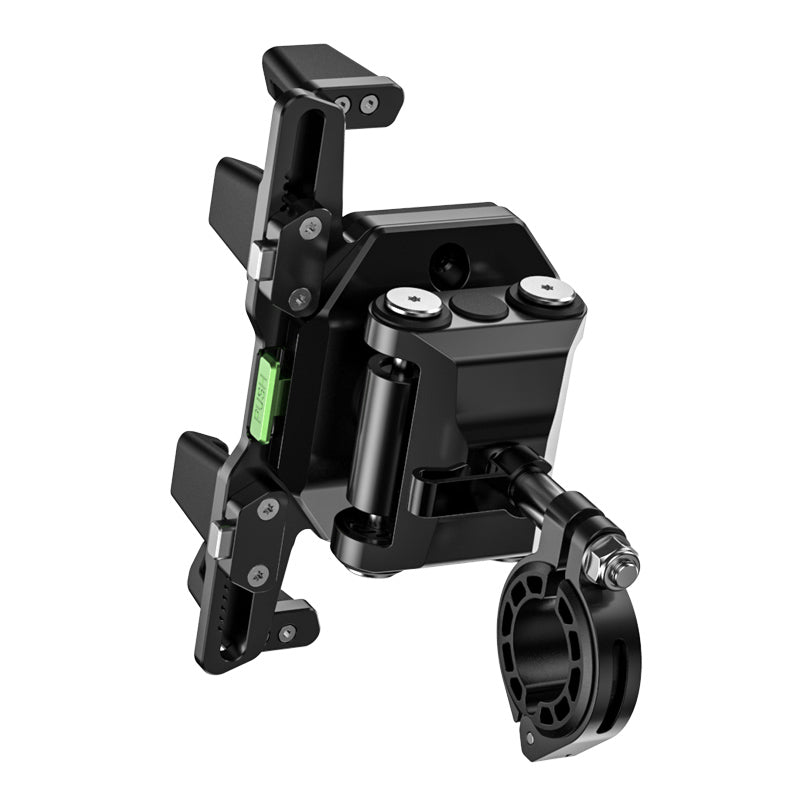 LOBOO PH06 Motorcycle Phone Holder – Adjustable Anti-Vibration Mount with Wireless & Wired Fast Charging, 360° Rotation