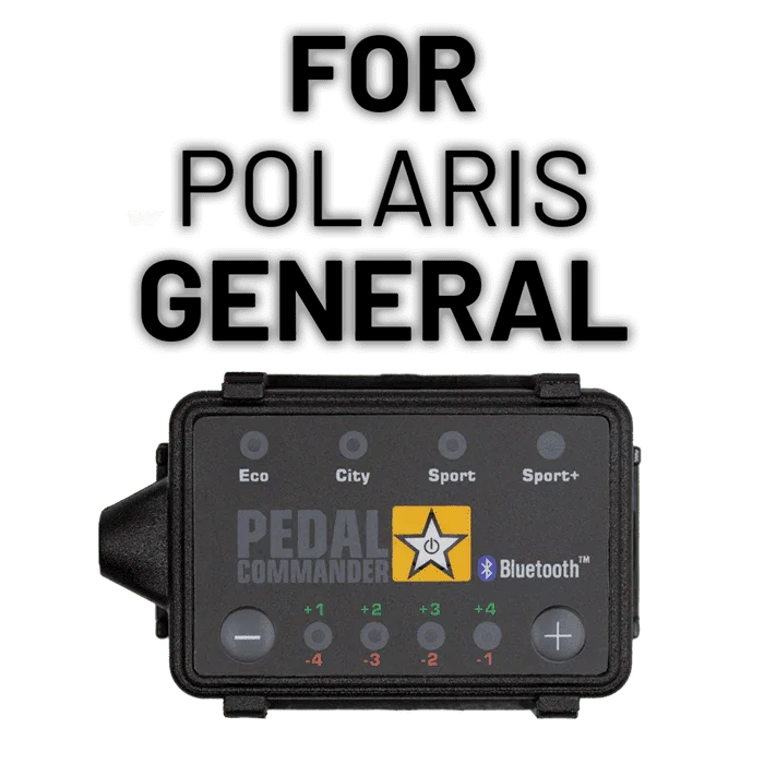 Pedal Commander throttle controller for Polaris General, shows eco, city, sport, sport+ modes