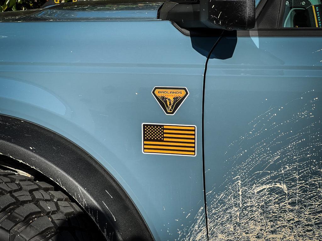 Printed Series American Flag Fender Stickers - 2021+ Bronco / Bronco Sport / Jeep / Universal