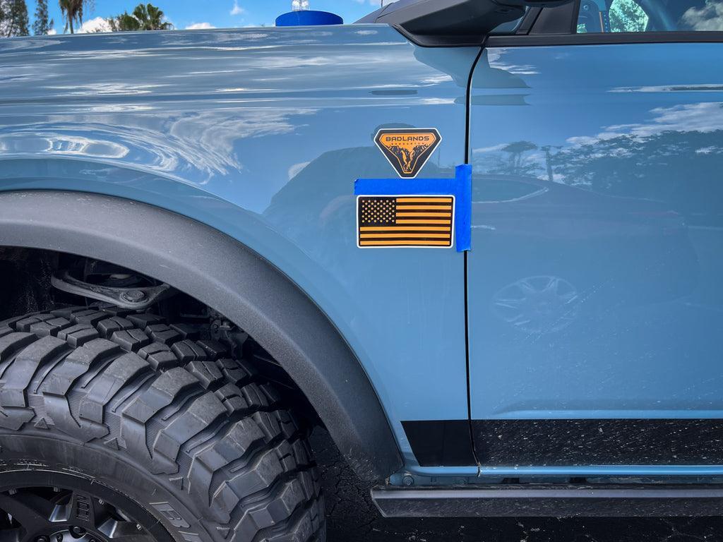 Printed Series American Flag Fender Stickers - 2021+ Bronco / Bronco Sport / Jeep / Universal