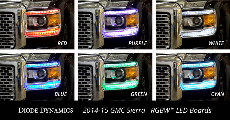 Diode Dynamics multicolor DRL LED boards for 2014-2015 GMC Sierra – color options