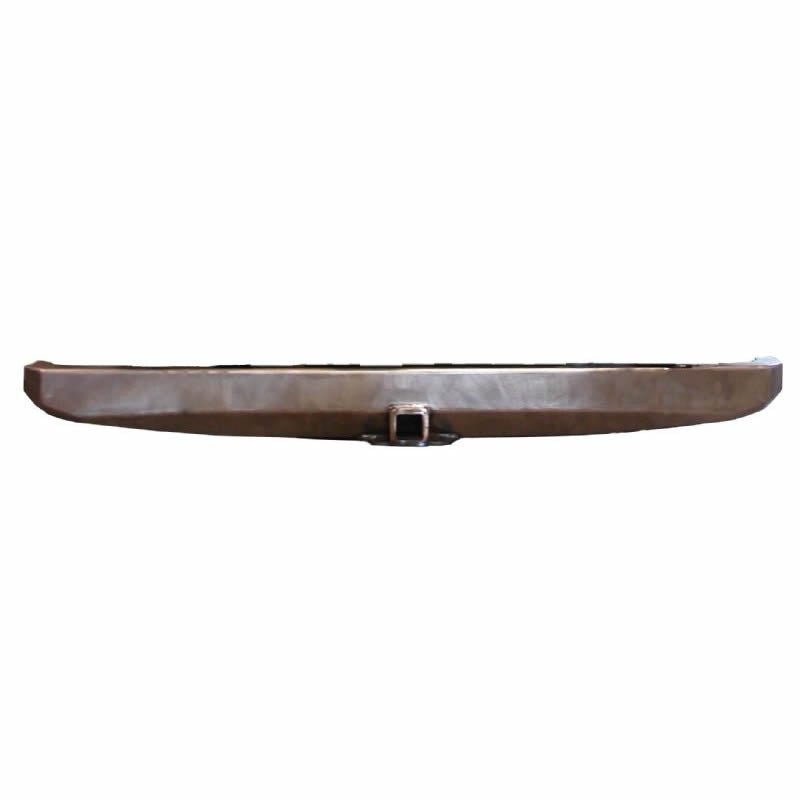 Rock-proof steel rear bumper with clevis mounts for Jeep CJ 1976-1986, isolated on white