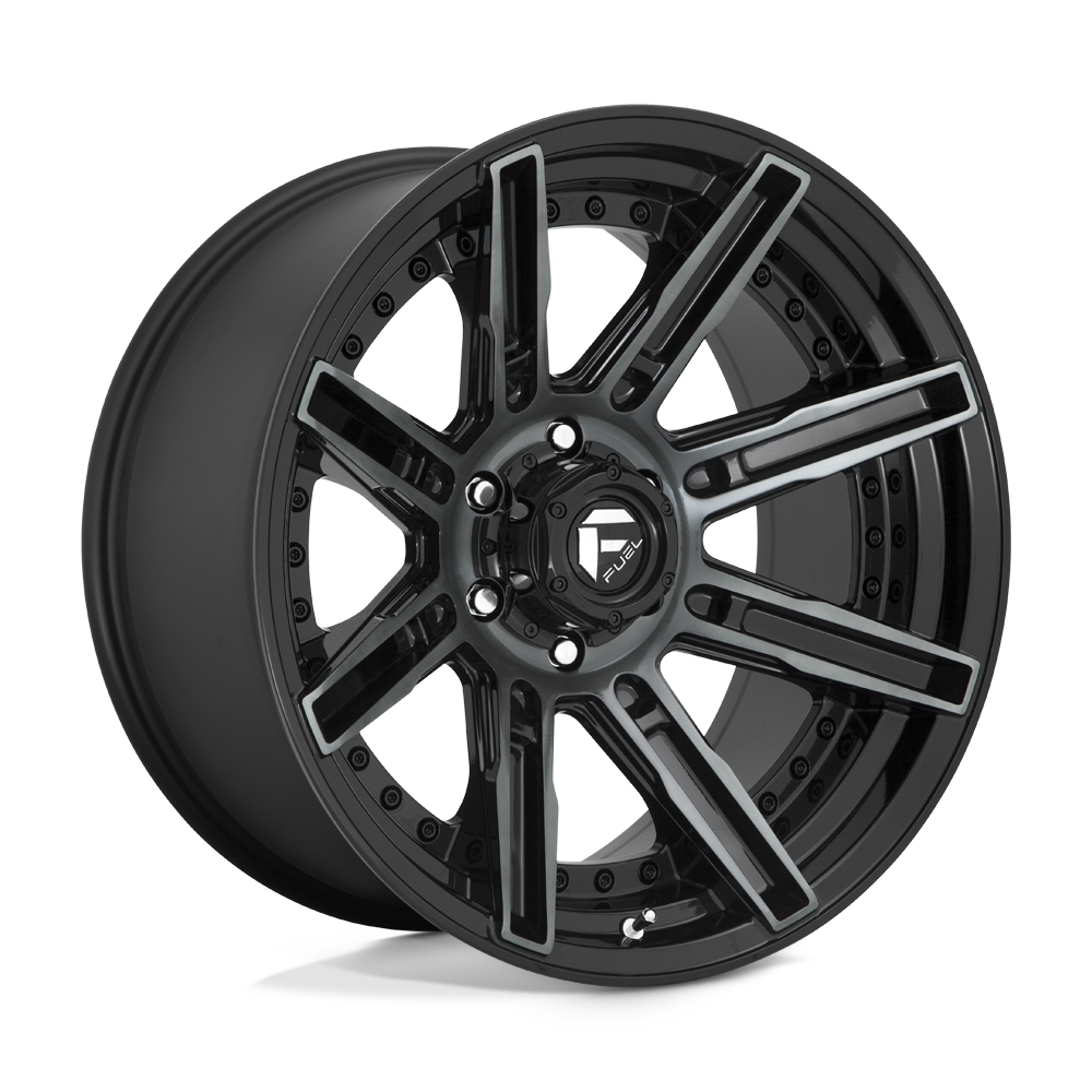 Fuel Rogue D709 Gloss Mach Double Dark Tint wheel, multiple bolt patterns