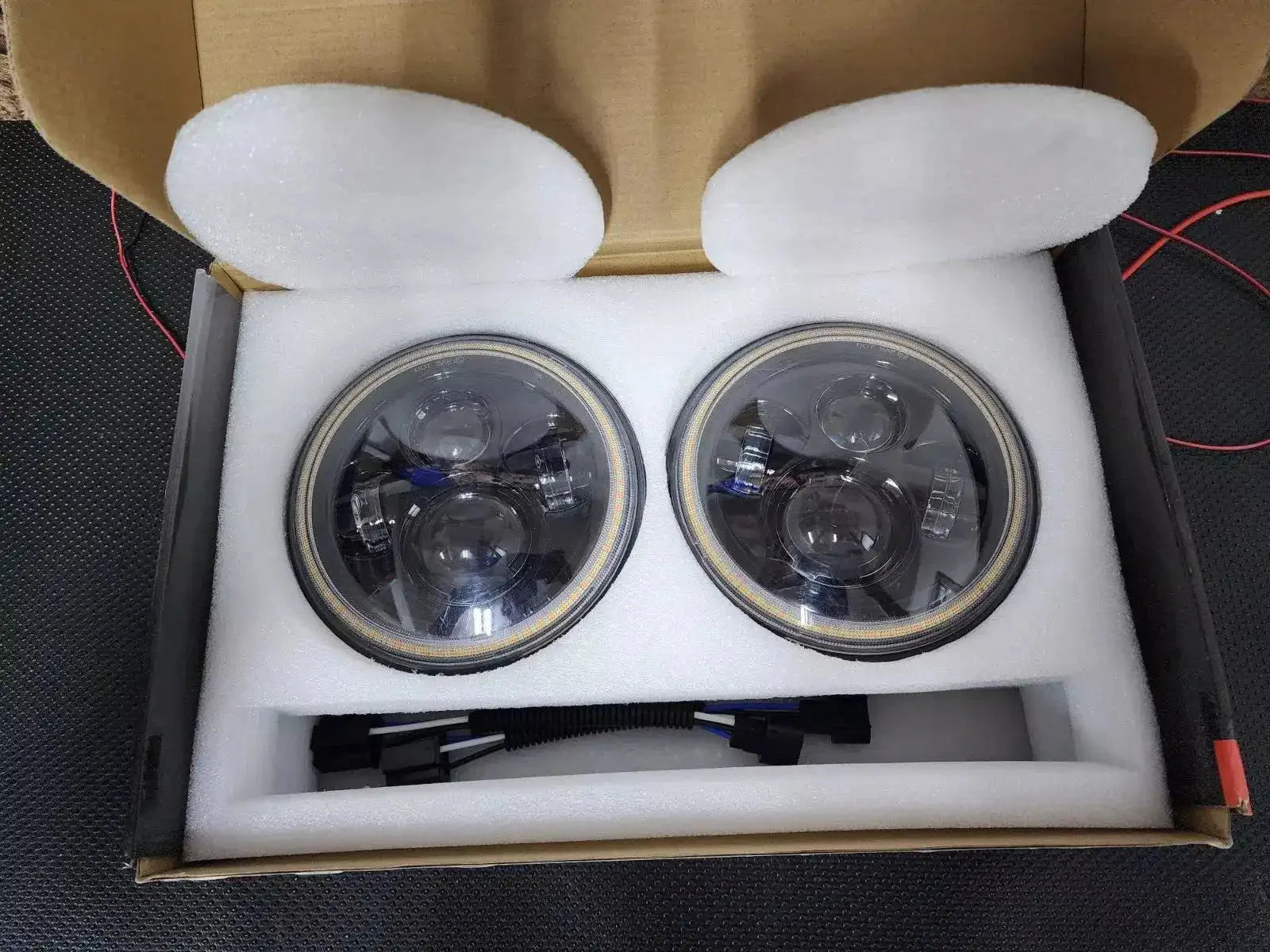 USED ORACLE 2007-2018 JEEP WRANGLER JK SWITCHBACK LED HALO HEADLIGHTS- 5769-123