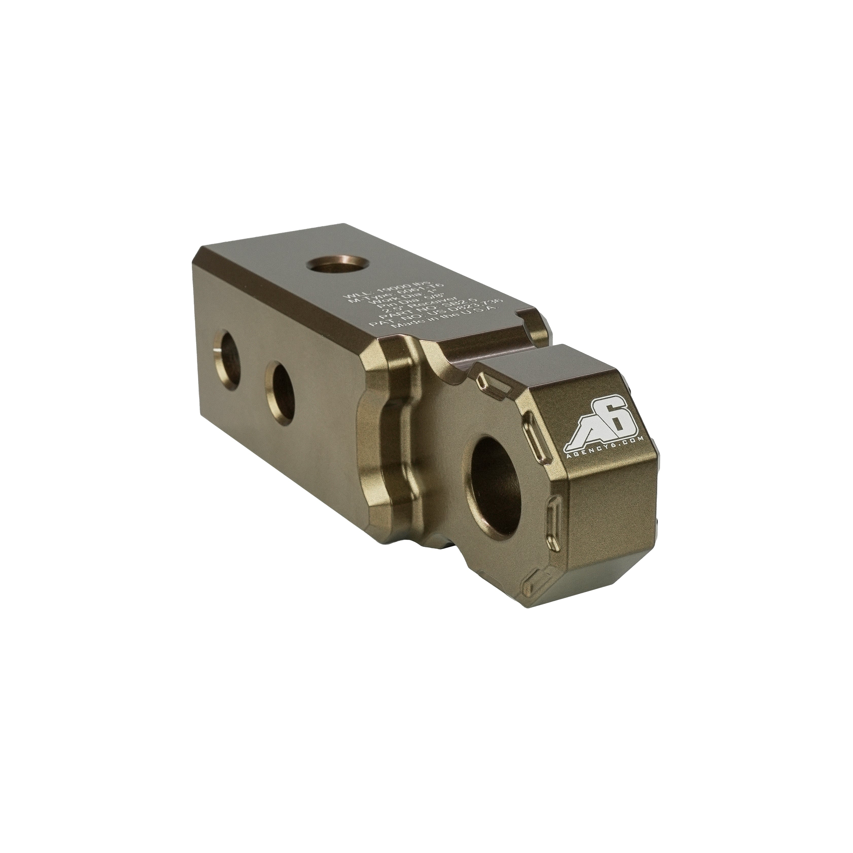 Heavy duty bronze tow hitch mount with multiple bolt holes for off-road vehicles