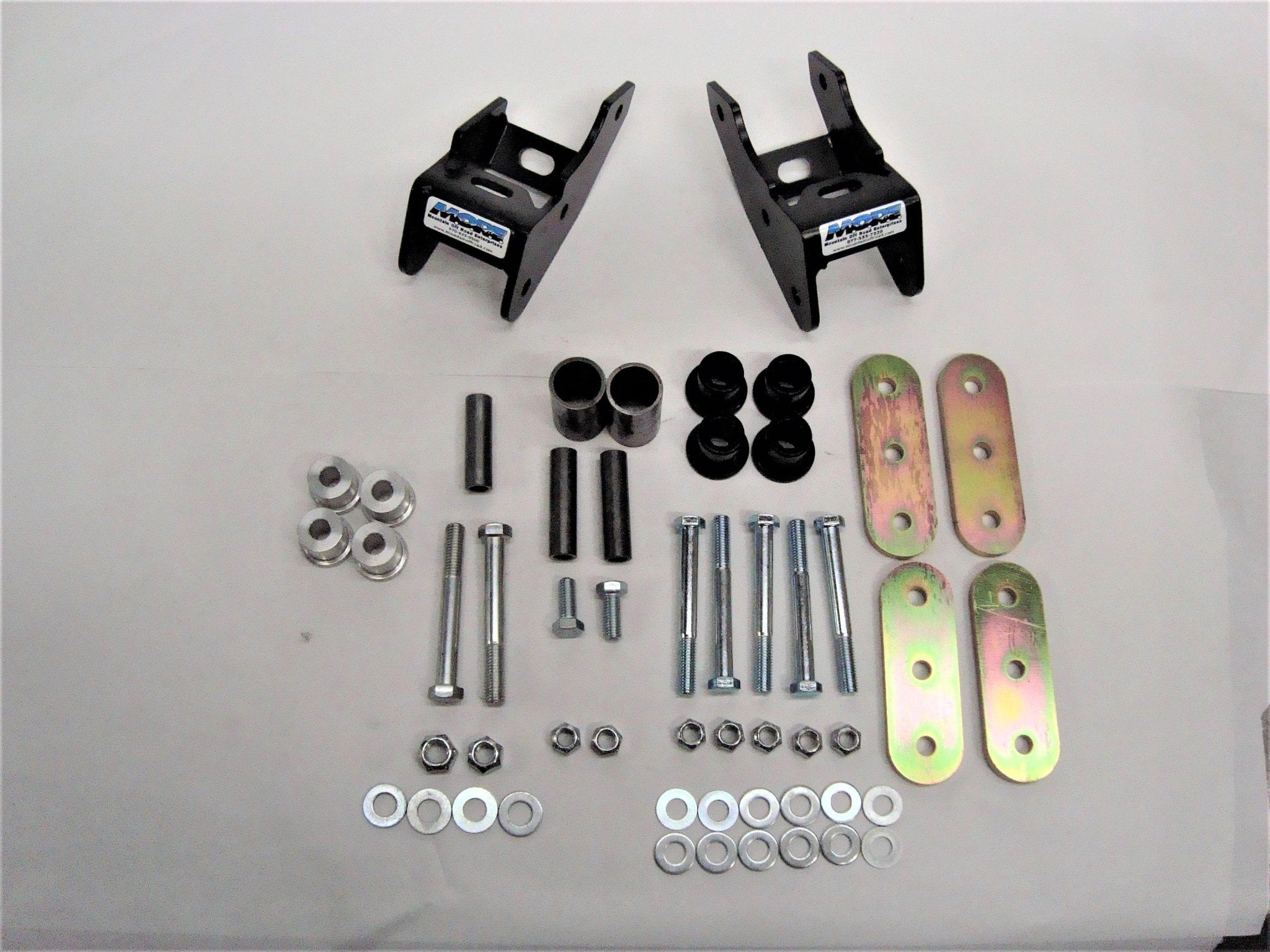 Shackle reversal kit with weld-in shackle hangers and hardware for Jeep Wrangler YJ 1987-1995