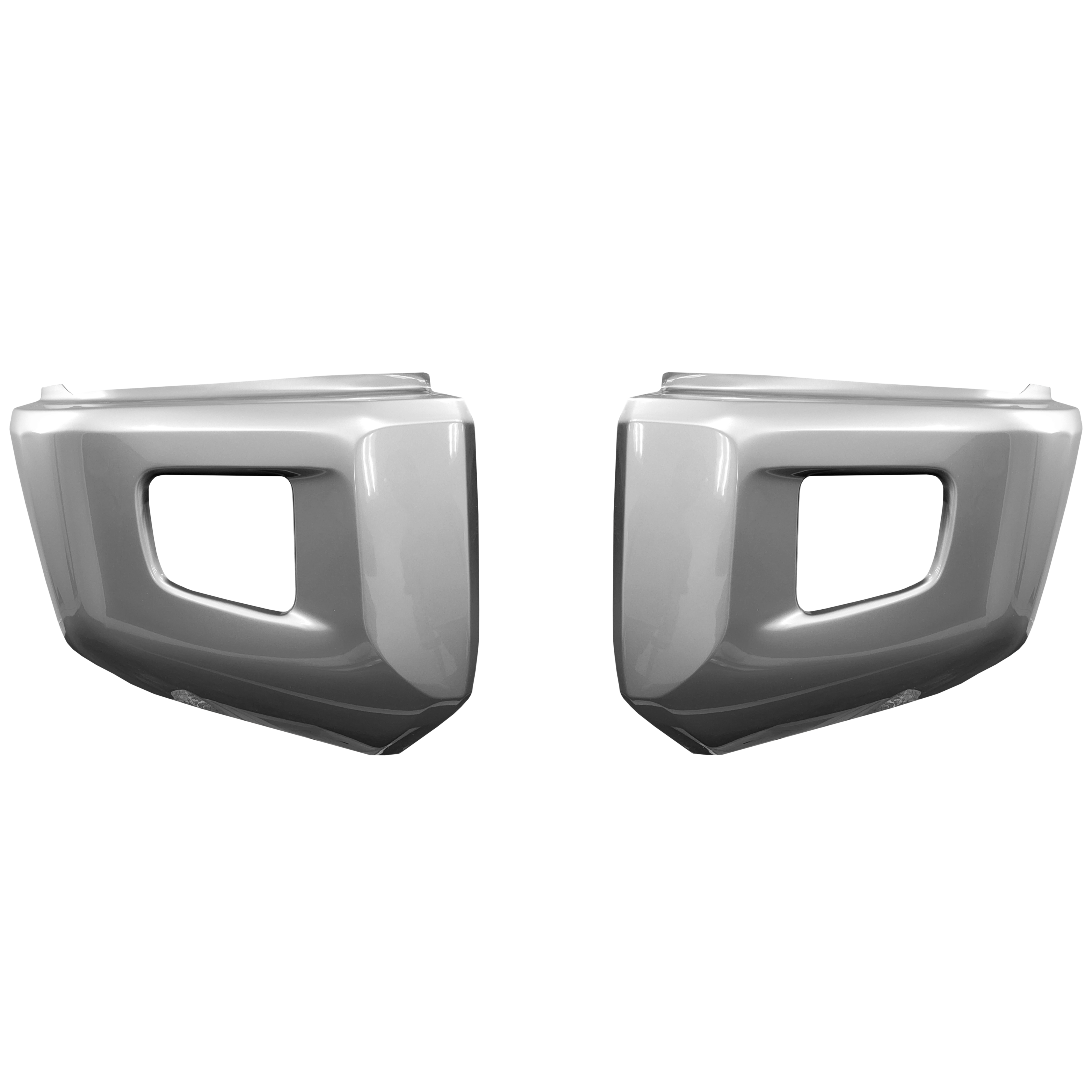Silver Sky Metallic (Color Code: 1D6) BumperShellz Front Bumper Overlays for 2014-2021 Toyota Tundra, Chrome Delete Kit, Without Sensor Holes
