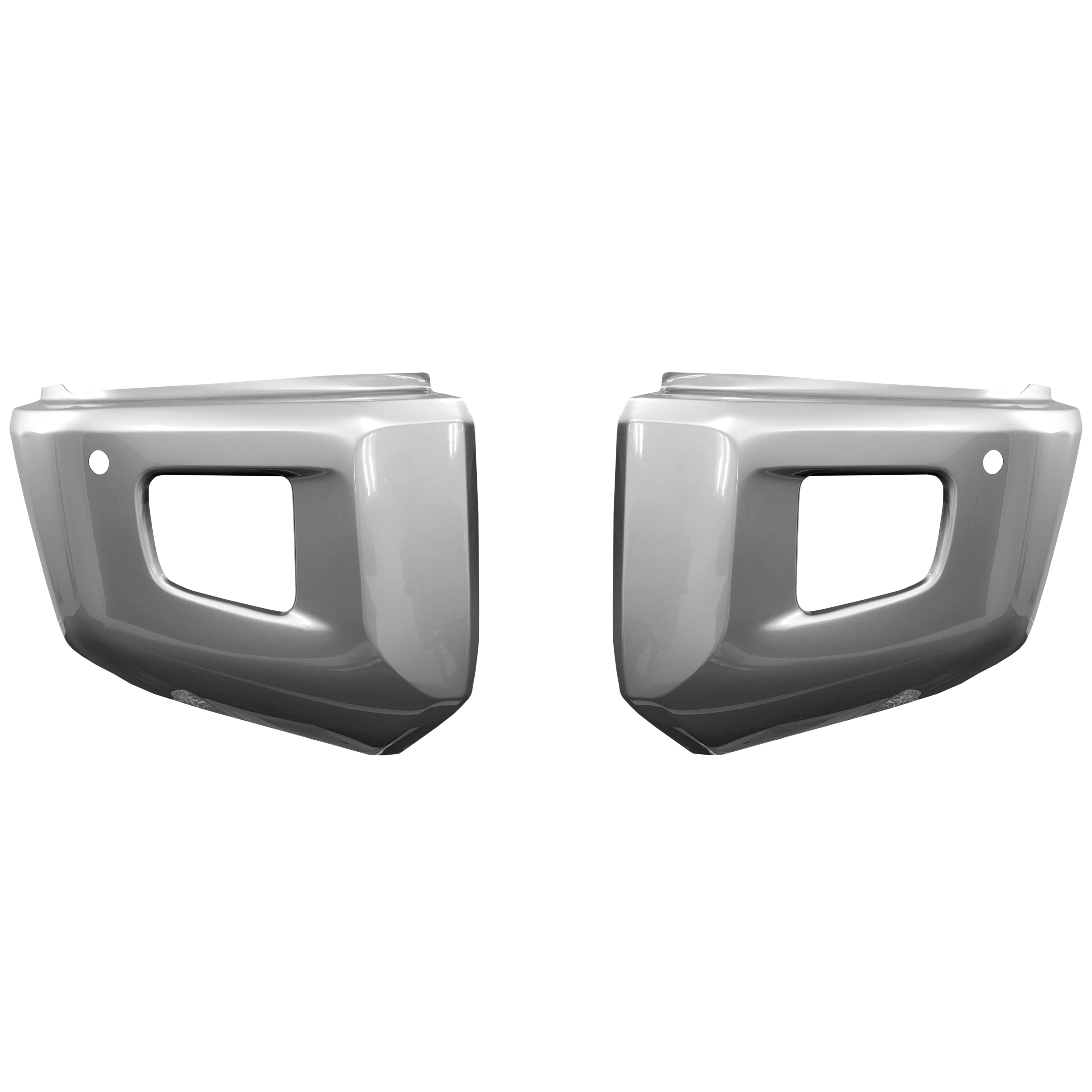 Silver Sky Metallic (Color Code: 1D6)  BumperShellz Front Bumper Overlays for 2014-2021 Toyota Tundra, Chrome Delete Kit, With Sensor Holes