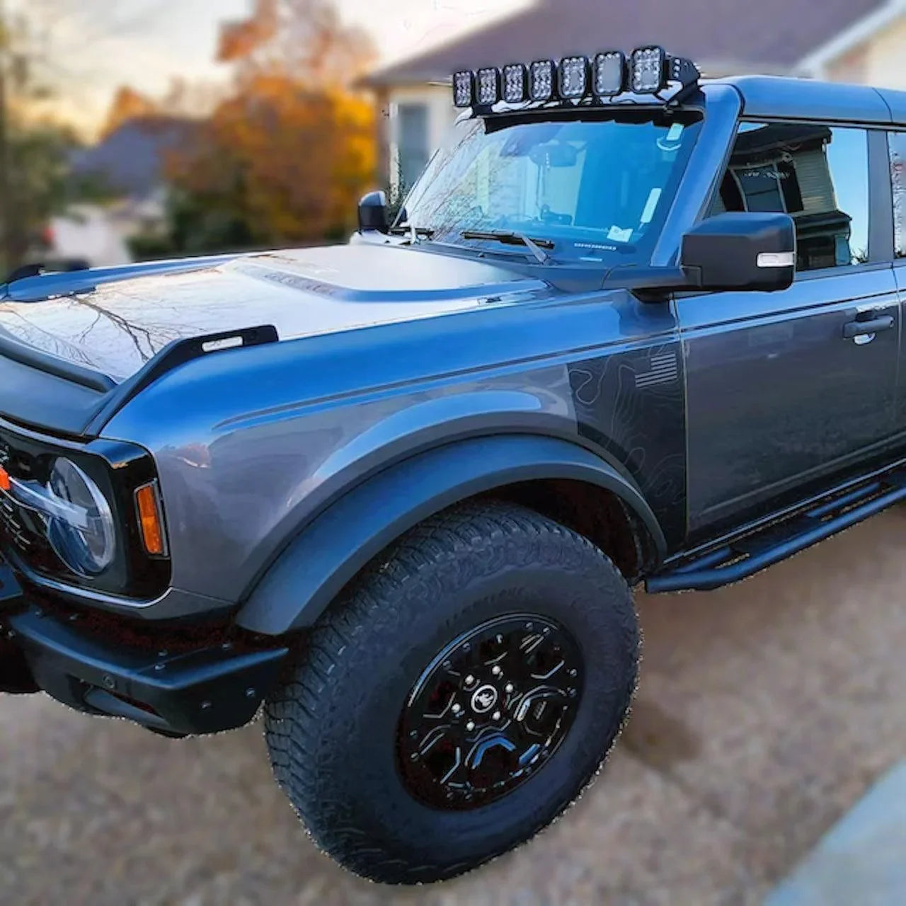 Topo American Flag Fender Overlays - 2021+ Bronco