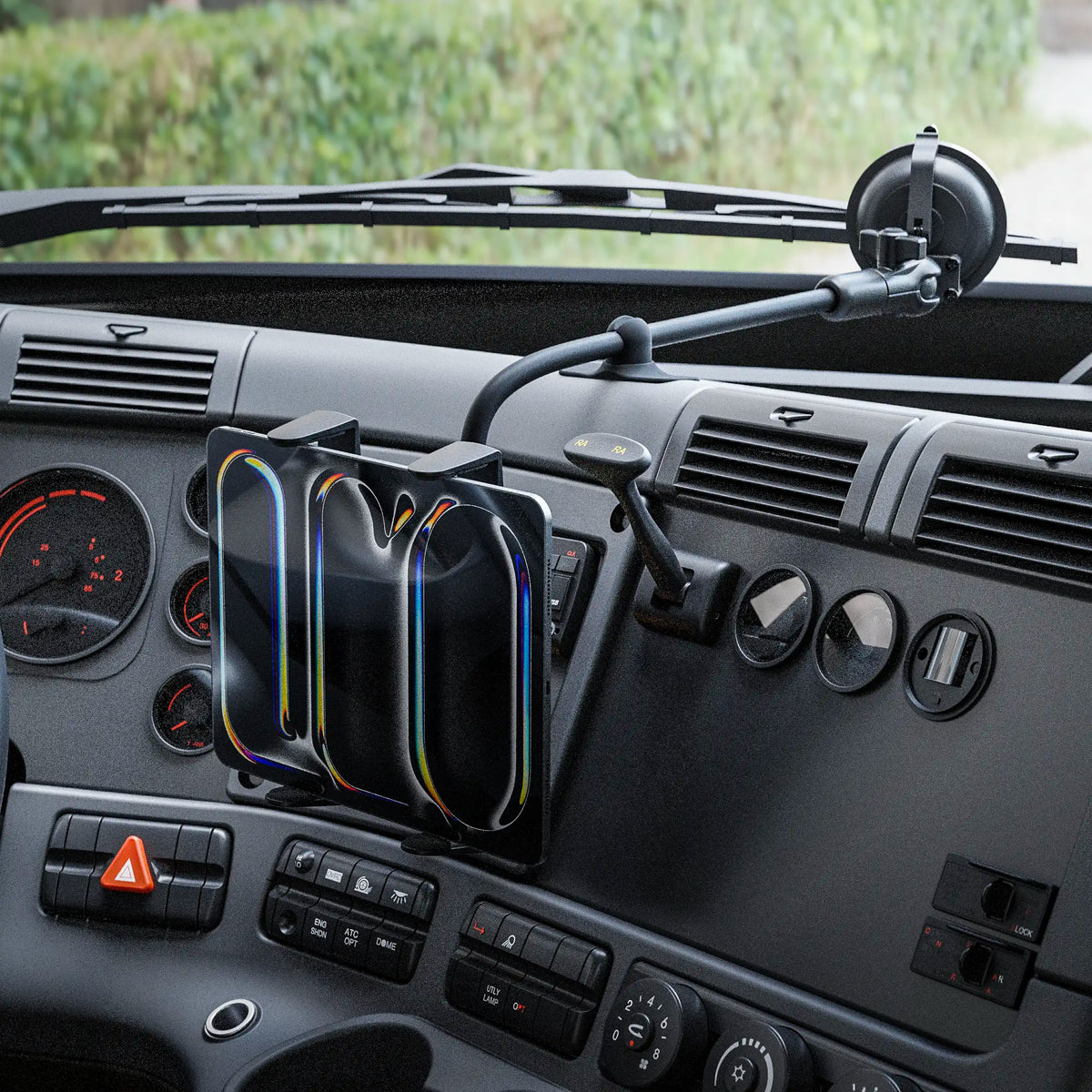 Tackform windshield suction cup mount with composite tablet holder, universal fit