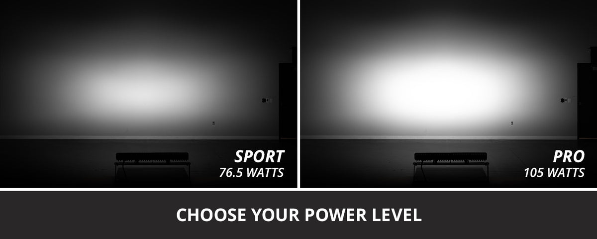 Diode Dynamics SS20 White LED Light Bar for trucks and SUVs – power levels