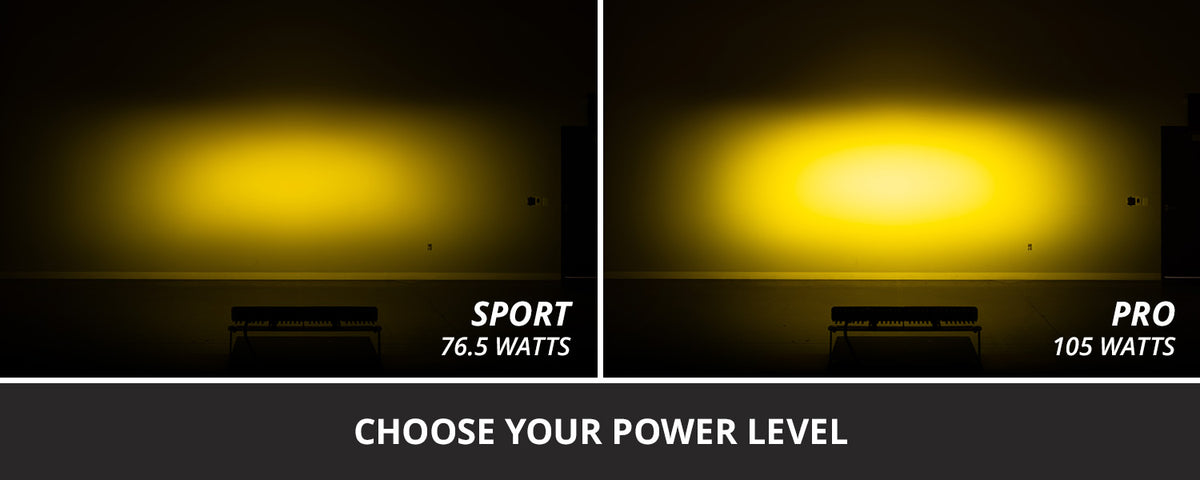 Diode Dynamics SS20 Yellow LED Light Bar for trucks and SUVs – power levels