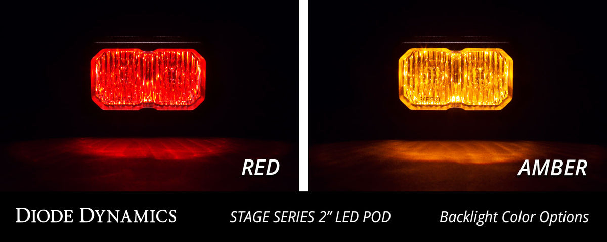 Diode Dynamics C2 1.0 SAE White Pro Flush Mount LED Pod (single) for trucks and SUVs – backlight